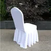 Les chaises en lycra froncées de mariage en gros couvrent la housse de chaise épaisse en spandex, jupe plissée épaissie, housses de chaise élastiques en spandex