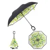 Clified Chander Double Layerのための特別なデザインの逆ちゃい傘の内側の防風ビーチ逆折りたたみ日当たり/雨の傘
