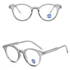 Plastic optische eyewear studenten vintage ronde zonnebril frame 5 kleuren anti-blauw licht groothandel