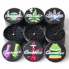 New 50MM 4 Layers Herb Grinder with 12 pictures Metal Grinder Dry Herb Vaporizer CNC Teeth Filter5632443