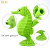 Funny silicone pipe newest seahorse bubbler bong 420 smoking accessories dab rig with 14mm bowl