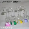 HOOKAHS 3.5 Inch Glass Ash Catcher with 14mm 18mm 10ML Silicone Container Reclaimer Thick Pyrex Ashcatcher for Water Bongs