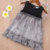 Humor Bear Summer Flower Girls Dresses Toddler Bröllopsflickor Broderi Lace Gown Princess Party Dress Tulle Barn Elegant Klänning Cy200514