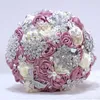 multiple colors hand made wedding flowers elegant Bridal Bridesmaid wedding bouquet artificial flower with crystal beaded bridal bouquets