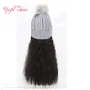 CAP WIG BONNET DE DESIGNER Вязаные шерстяные волосы шляпы синтетические шерстяные шапки для девочек шляпы Канады синтетическая шляпа волос Cap зимнее животное