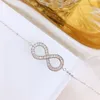 Klassiska lyxsmycken Real 925 Stelring Silver Pave White Sapphire CZ Diamond Party Handmade Women Wedding Armband för Lover9853326