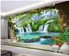 3D壁紙カスタムポー壁画シンプルな緑の木の森林滝の景色の家の装飾3D壁壁画壁の壁紙3 d liv264t