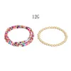 2pcs / Set Boho Style Coloré Beads Ajustables Bracelets multicouches pour femmes Accessoires de bijoux de charme