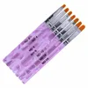 Na024 7 stks / partij Acryl Nail Borstel UV Gel 3D Nail Art Brush Pennen Nagellak Painting Tekening Borstels Manicure Tools Set Kit