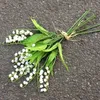 24pcs Plastic Lily Flower Artificial White Lily of the Valley flower stems for Wedding Home Artificial Decor Flower9872626