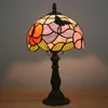 8 Inch Stained Glass Flowers Butterfly Table Lamp Bedside Decor Small Night Lamp Living Room Kids Room Creative Bar Table Lights