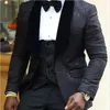 Noivo smoking padrinhos vermelho branco preto xale lapela melhor homem terno de casamento blazer ternos feitos sob encomenda (jaqueta + calças + gravata + colete) 713