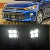 2PCS For KIA RIO 2017 2018 2019 2020 Car Daytime Running Light Front Bumper Fog light Lamp LED DRL With yellow