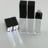 LED 7ml Black Gold Silver Square Tapes de brillant à lèvres vides avec miroir Logo personnalisé en gros de tube à lèvres répollants