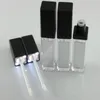 Led 7ml Black Gold Silver Square Empty Lip Gloss Tubes with Mirror Custom Logo Whole Lipgloss Tube Container Lipblam Bottles P268C