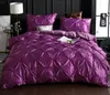 Ensemble de literie en satin de soie de couleur unie Style nordique avec taie d'oreiller Full Queen King Size