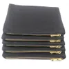 7x10in black cotton canvas makeup bag for DIY printing black canvas cosmetic bag with black lining gold zip directly from factory in stock