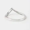 Fashion-925 Sterling Silber Modeschmuck Wishbone Chevron Zierlicher Zirkonia Ring A3657