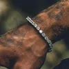 Män Hip Hop Gifts Vattenborr Armband Alloy One Row Diamond Bangle Wristband Arts and Crafts Home Garden Ha065