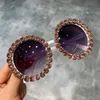 Óculos de sol redondos cheios de strass Óculos de sol para festa feminina Óculos de diamante com brilho 7 cores UV400 Atacado