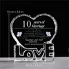 10 Jahre Hochzeitstag Ornamente für Zuhause, Liebe, Kristall, Herzform, Souvenirs, Geschenke für Liebhaber, Hochzeitsbevorzugungen, Geschenke