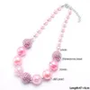 Filles grosses perles collier mode rose Style bébé enfant perles breloque collier à la mode gros Bubblegum bijoux plus récent