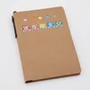 Carnet de notes à boucle en papier Kraft, combinaison de notes pratiques pour le bureau, autocollant pratique avec stylo