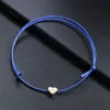 20st / mycket Lucky Gold Heart Armband för kvinnor Barn Barn Röd Lädersträng Justerbar Armband DIY Smycken