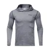 Мужская весна осень Running Jacket Спорт Hoodie Обучение пальто с капюшоном Высокая Упругие Баскетбол Длинные рукава рубашки Gym