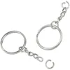 200pcs Split Key Chain Rings avec une bague de clé en argent en chaîne et anneaux de saut ouvert en vrac pour l'artisanat diy 1 pouce25mm5521920