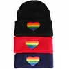 Multicolorido Estilo arco-íris malha chapéu do inverno Plushing chapéu morno Bola Tendência Gorro partido Home Chapéus YD0405
