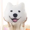 Ny varm 3d 38cm * 35cm Samoyed Husky Dog Plysch Leksaker Dolls Fylld djurkudde Soffa Bil Dekorativ kreativ födelsedagspresent C18112201