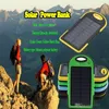 5000mAh Solar Power Bank Vattentät stötsäker dammsäker bärbar Solar Powerbank Externt batteri för mobiltelefon iPhone 7