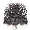 Brasileiro peruana da Malásia de água indiano Aceno Virgens cabelo humano Weave 3 pacotes com Lace frontal Closures e cabelo molhados Ondulado Cor Natural