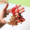 2022 sublimation mdf christmas ornaments decorations round square snow shape decorations hot transfer printing blank xmas consumable