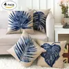 Nordic Golden Leaf Linen Pillowcase Tropical Monstera Print 45 * 45 Cm Home Decoration Sofa Decorative Cushion Cover