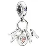 Ciondolo in argento sterling S925 autentico di alta qualità perfetto per mamma ciondola ciondolo CZ adatto per braccialetti Pandora con perline fai da te