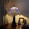 Tiffany stained glass table lamps bar hotel hall room desk lamp online push button switch beautiful angel base lightsTF048