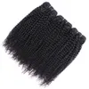 Natuurlijke kleur 3 bundels afro kinky krullende remy Indiaas menselijk haar weven 10-26 inch geen schiet inslag