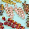Hurtownie Leaf Gemstone Dangle Kolczyki Dla Kobiet Luksusowy Projektant Bling Diamond Discling Kolczyk Zaręczyny Party Biżuteria Miłość Prezent