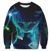 Felpa con cappuccio da uomo 3D divertente uomo felpe con cappuccio streetwear hip hop pullover felpa con cappuccio uomo unisex donna hoddies animale stampato gatto 007