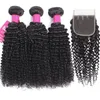 9a Brazylijskie Virgin Hair Bundle z zamknięciami 4x4 Corn Conpure głęboka fala Kinkycurly Lose Water Yaki Prosty Loose Deep Body Str260i