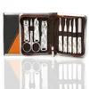 9pcs Nail Care Tools Manicure Sets Nail Clippers Nail Scissors Tweezer Manicure Pedicure Set Travel Grooming Kits RRA2558