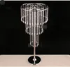 Nowy styl wysoki duży stół Top Krystal Crystal żyrandol wisiorek ślubny centralne elementy stojak na winy na wesela Best0923
