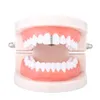 Nuovo argento placcato oro croce Hip Hop cz denti singoli Grillz Cap Top Grill per Halloween Fashion Party Jewelry5919632