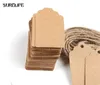 2000 sztuk Tag Sklep Kraft Papier Pusty DIY Prezent Ślubny Hemp Liny Etykieta Cena Hang 2 * 4 CM / 3 * 5 cm