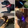 Nylon-LED-Hundehalsbänder, Nachtsicherheit, blinkend, leuchtet im Dunkeln, Leine, Hunde, leuchtend, fluoreszierend, Heimtierbedarf, verstellbar, reflektierend, leuchtendes Sicherheitshalsband