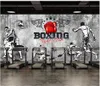 Custom photo mural wallpaper 3d Gym murals for living room Cement wall boxing fighting gym tooling background wall papers