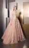 Ziad Nakad 2019 Prom Dresses Blush Pink Lace Formal Celebrity Evening Downs Custom Jewel Applicies Sweep Train Special Endan Go325T