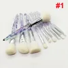 Heta sminkborstar 10st / set Diamond Crystal Handle Brush Eyeshadow Borstar Ansiktsfoundation Powder Contour Concealer Brush Cosmetics Tools